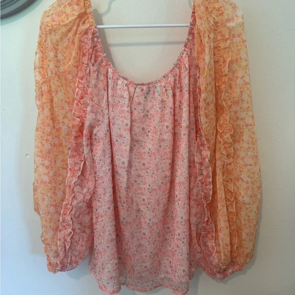 Aura Women's Pink and Yellow Floral Blouse - Picture 4 of 4